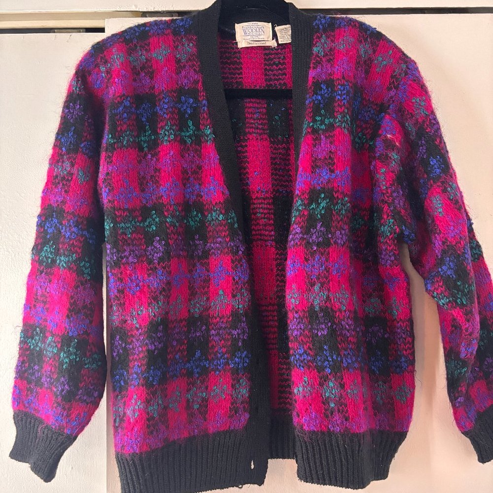 Vintage Cardigan Frankenmuth Hand Loomed 80's